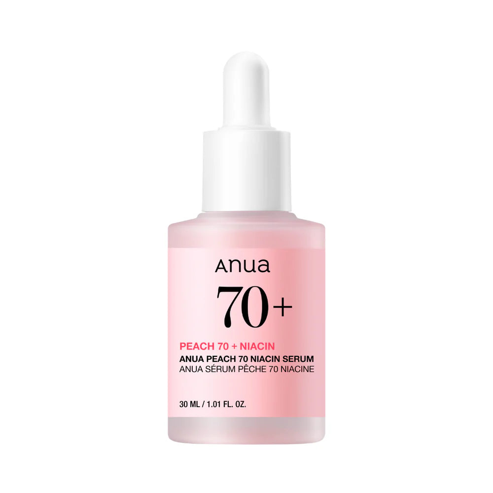 Anua Peach 70% Niacinamide Serum – serum med ferskenekstrakt og niacinamid, udjævner hudtone, reducerer pigmentpletter og giver glød til trist hud