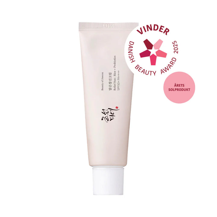 beauty of joseon - relief sun probiotics faktor 50 solcreme - danish beauty award 2025 vinder