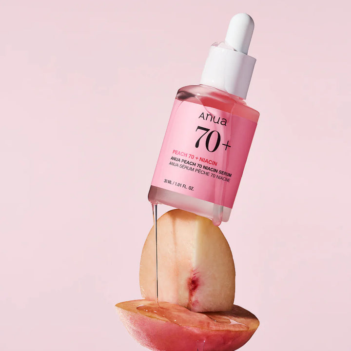 Anua Peach 70% Niacinamide Serum – serum med ferskenekstrakt og niacinamid, udjævner hudtone, reducerer pigmentpletter og giver glød til trist hud 2